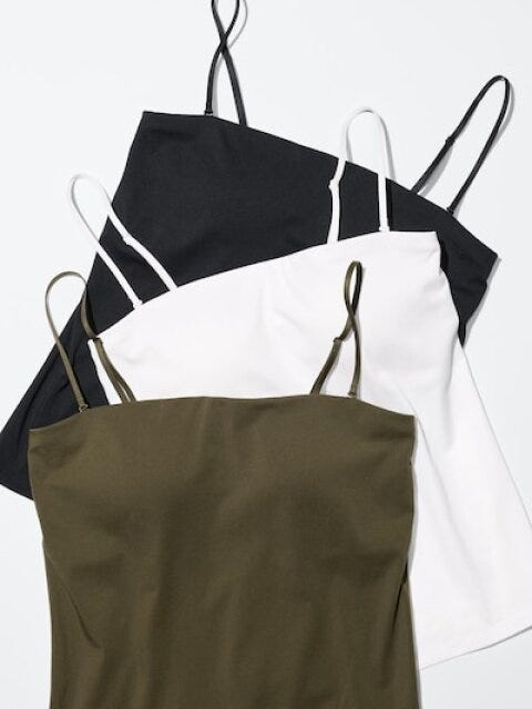 ユニクロ　エアリズムコットンブラチューブトップ　BLACK　WHITE　OLIVE