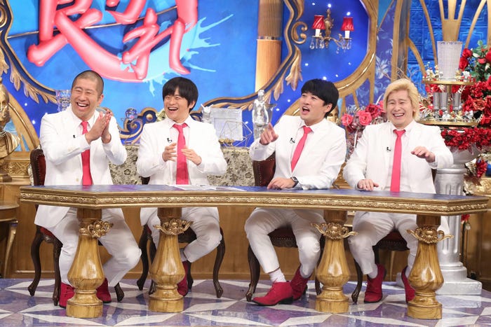 MC陣(左から)澤部佑、バカリズム、劇団ひとり、カズレーザー(C)フジテレビ