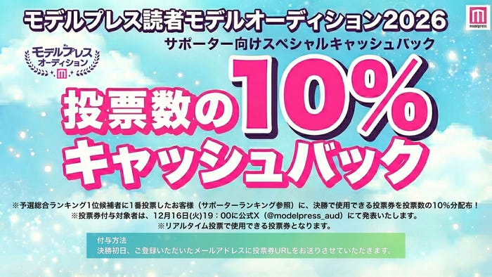 キャッシュバックキャンペーン詳細(C)モデルプレス