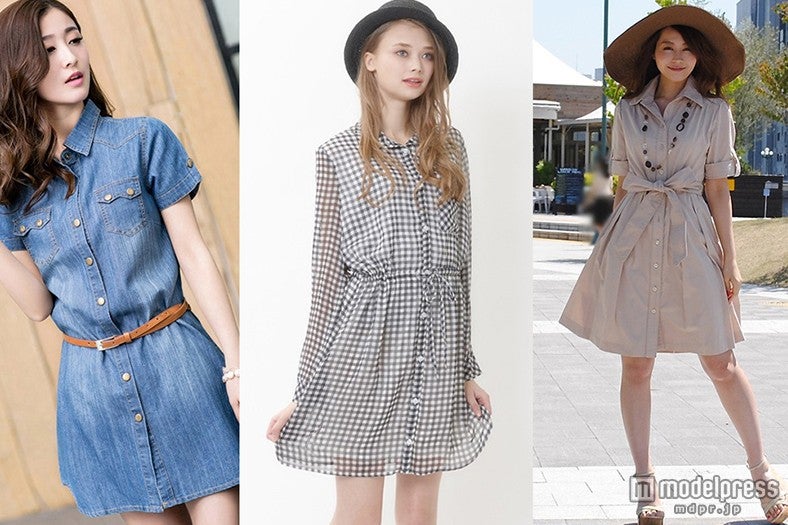 使えるシャツワンピ３選／画像提供：左から「NATURAL BEAUTY」「titivate」「eshopping」【モデルプレス】