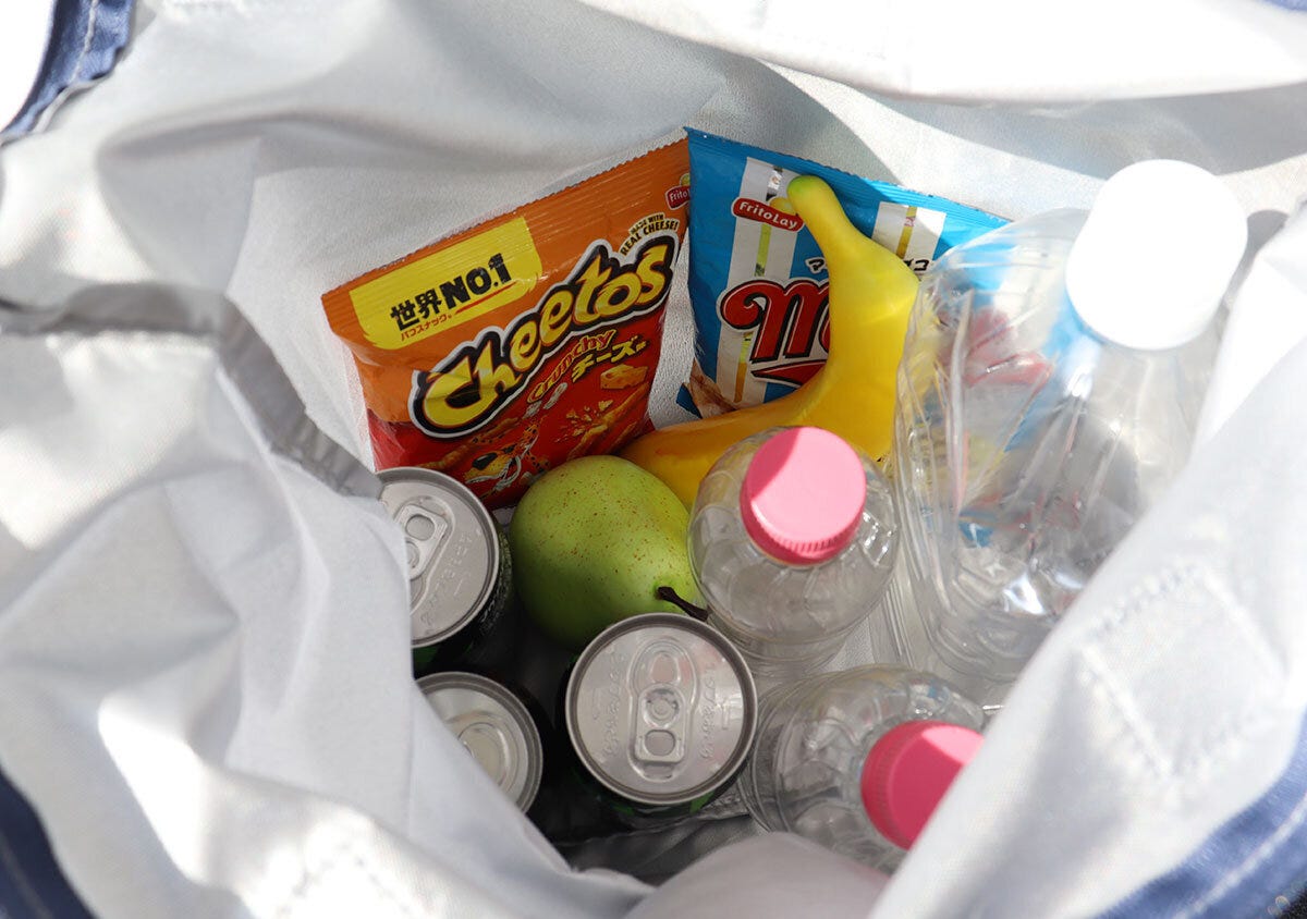 宝島社雑誌付録のInRed5月号増刊のコールマンの3つの外ポケットが便利！内側シルバーの撥水加工バッグ6