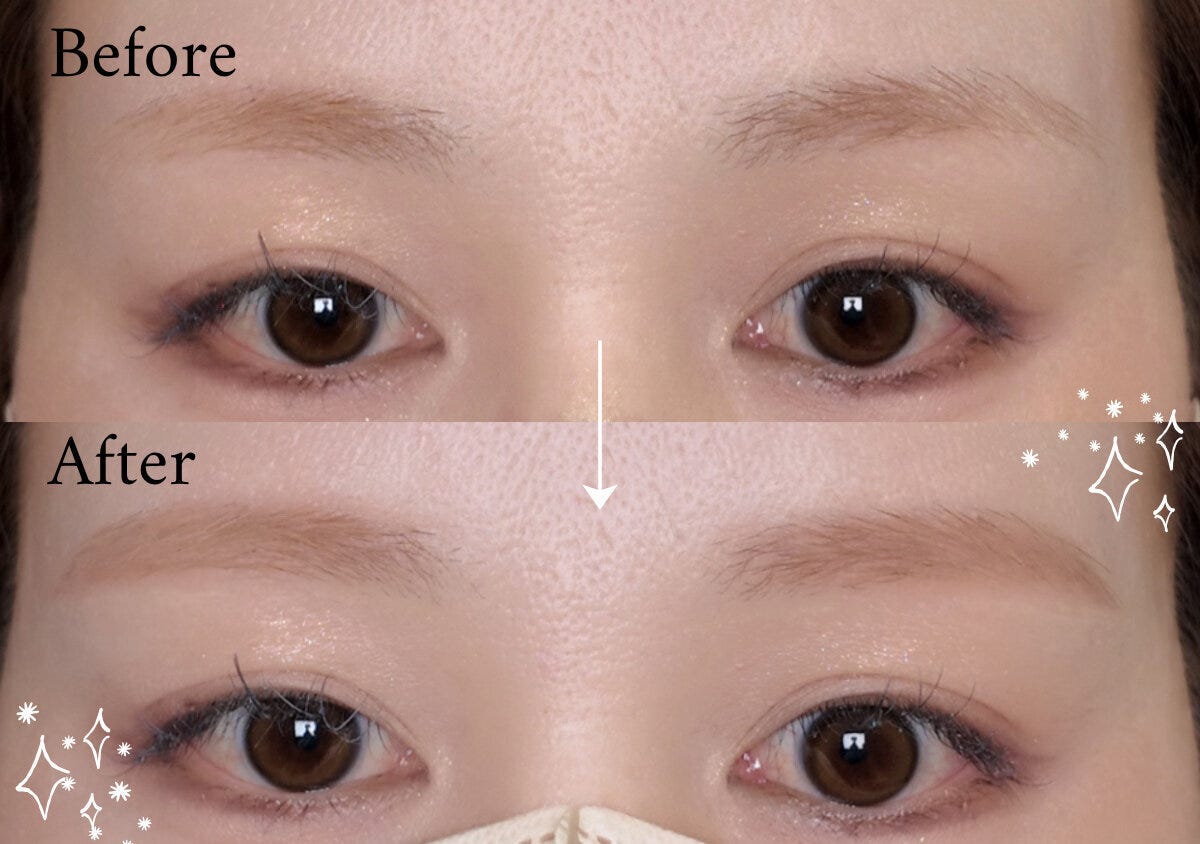 アイブロウリスト 自眉を活かす眉メイクのBeforeとAfterの仕上がり比較