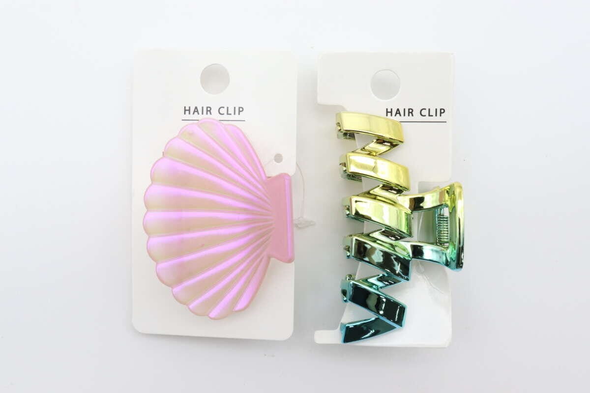 バンスクリップ（シャイニー、シェル）　バンスクリップ（メタリック、ジグザグ、グラデーション）　パッケージ