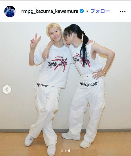 長谷川慎、ロングヘアの川村壱馬／川村壱馬Instagramより