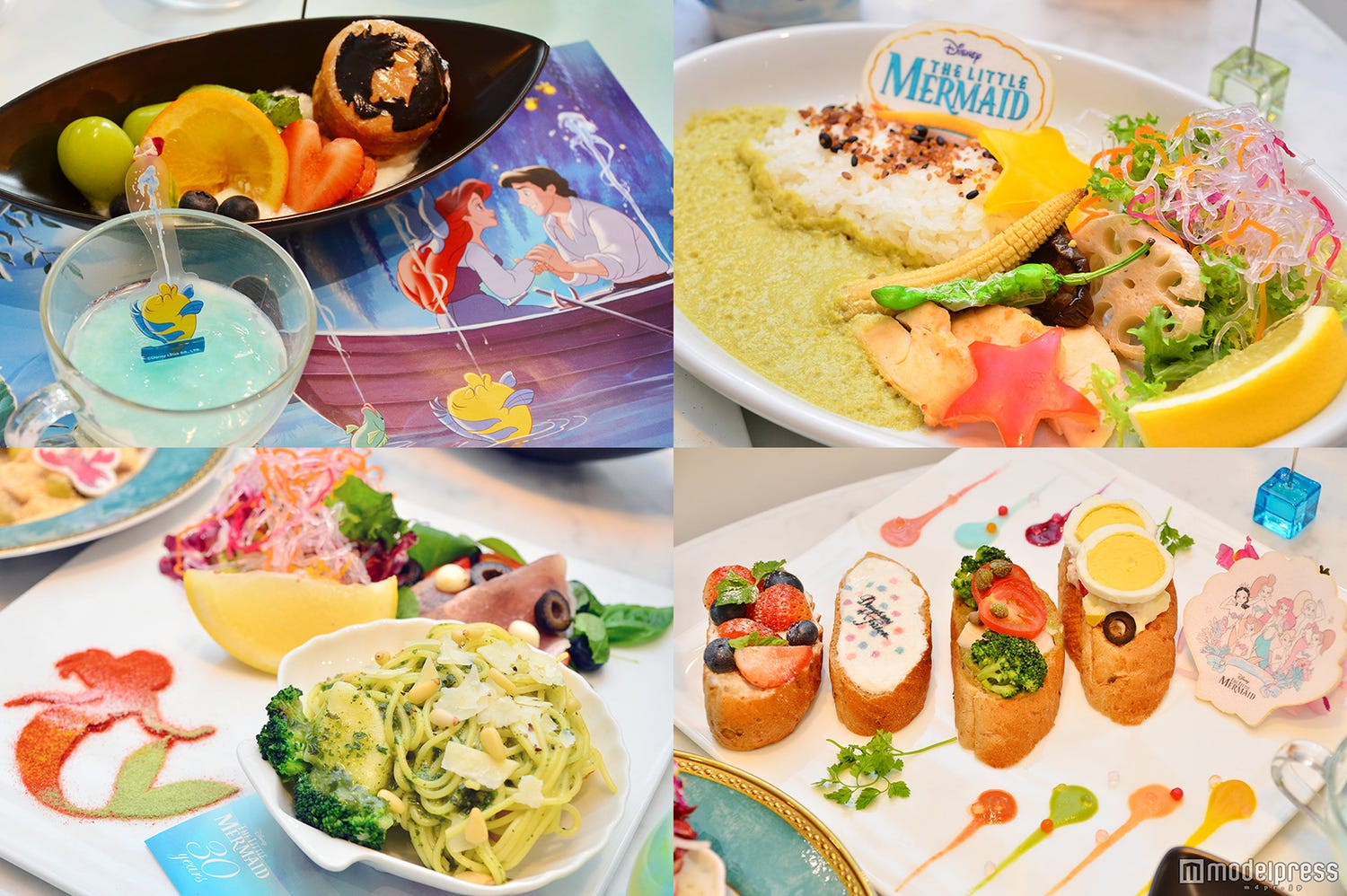 ディズニー映画『リトル・マーメイド』カフェ初公開、深海のようなカフェ空間でキャラメニューを堪能