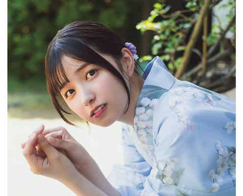 乃木坂46五百城茉央、浴衣から美脚ちらり 制服姿も披露「週刊少年チャンピオン」初表紙