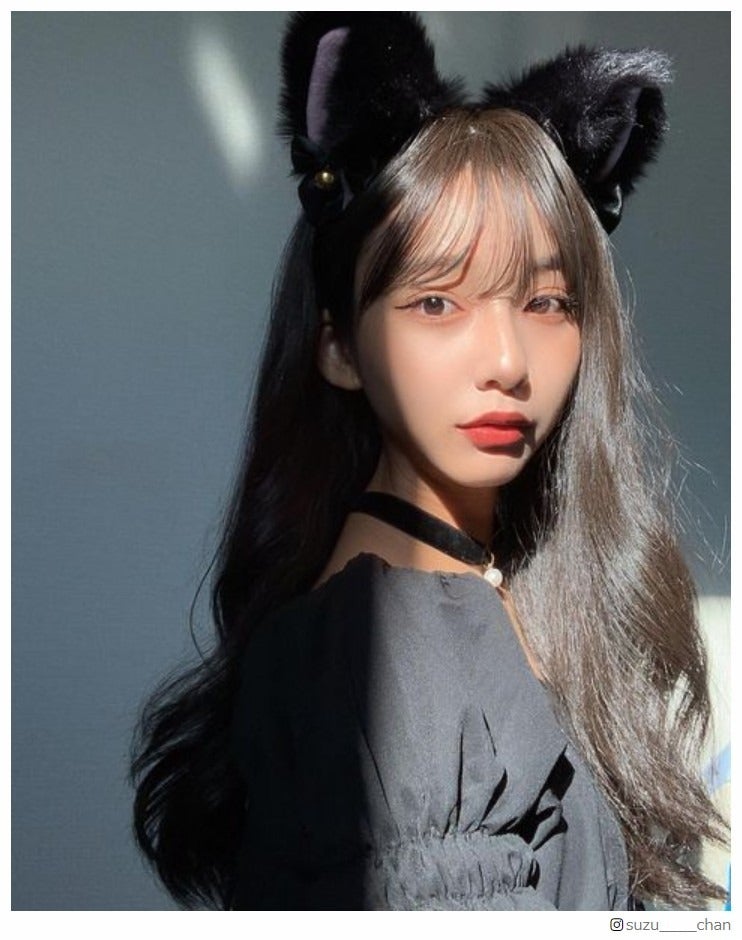 山之内すず、ロングヘアイメチェン＆猫コスプレに反響「可愛すぎる」「髪長いのも似合ってる」