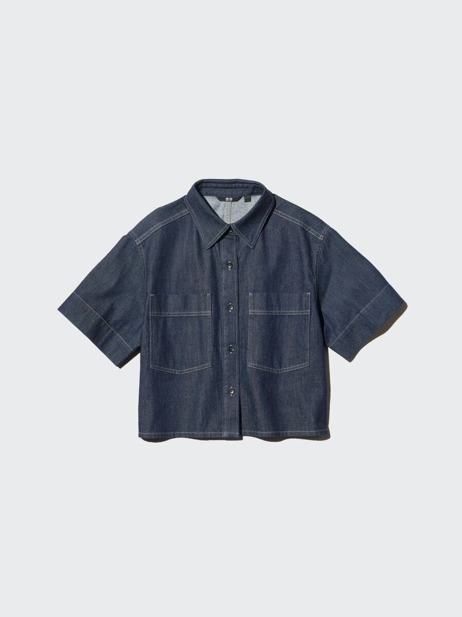 2026ユニクロ春大人女性おすすめデニムボクシーシャツ