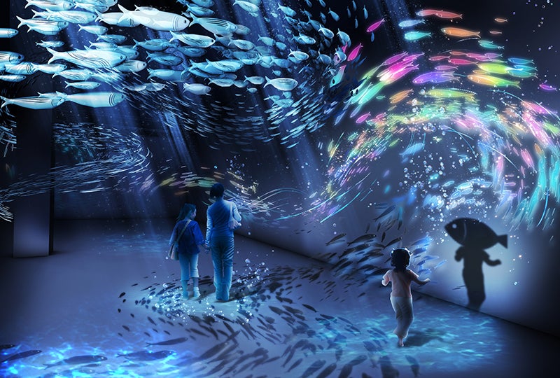 オーシャン バイ ネイキッド 光の深海展」日本初上陸、極彩色の