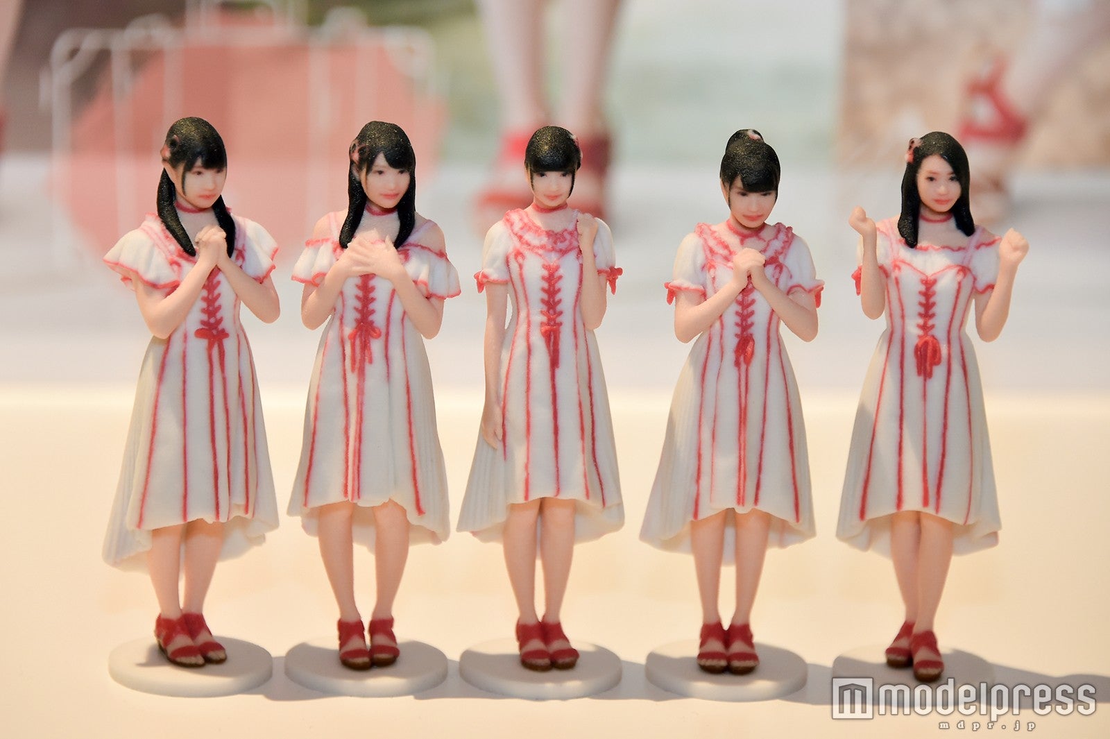 NGT48の3Dフィギュア／（左から）加藤美南、北原里英、荻野由佳、本間日陽、長谷川玲奈 （C）モデルプレス