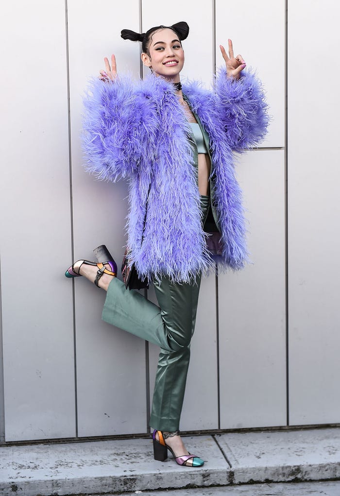 「COACH(コーチ)」2018AWコレクションを訪れた水原希子(写真:Getty Images)
