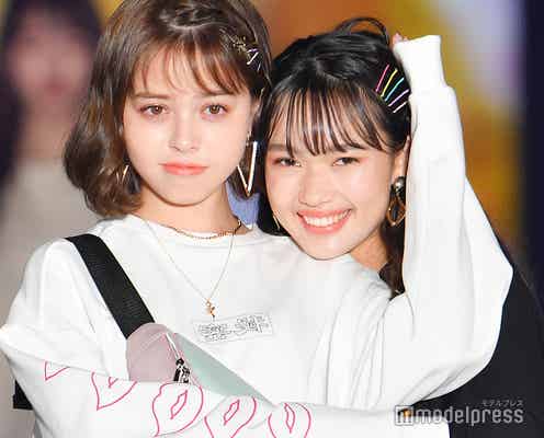 “顔面最強女子”メドウズ舞良、“ドール系美女”加藤ナナにあご乗せ キュートな2ショット<GirlsAward 2019 A/W>