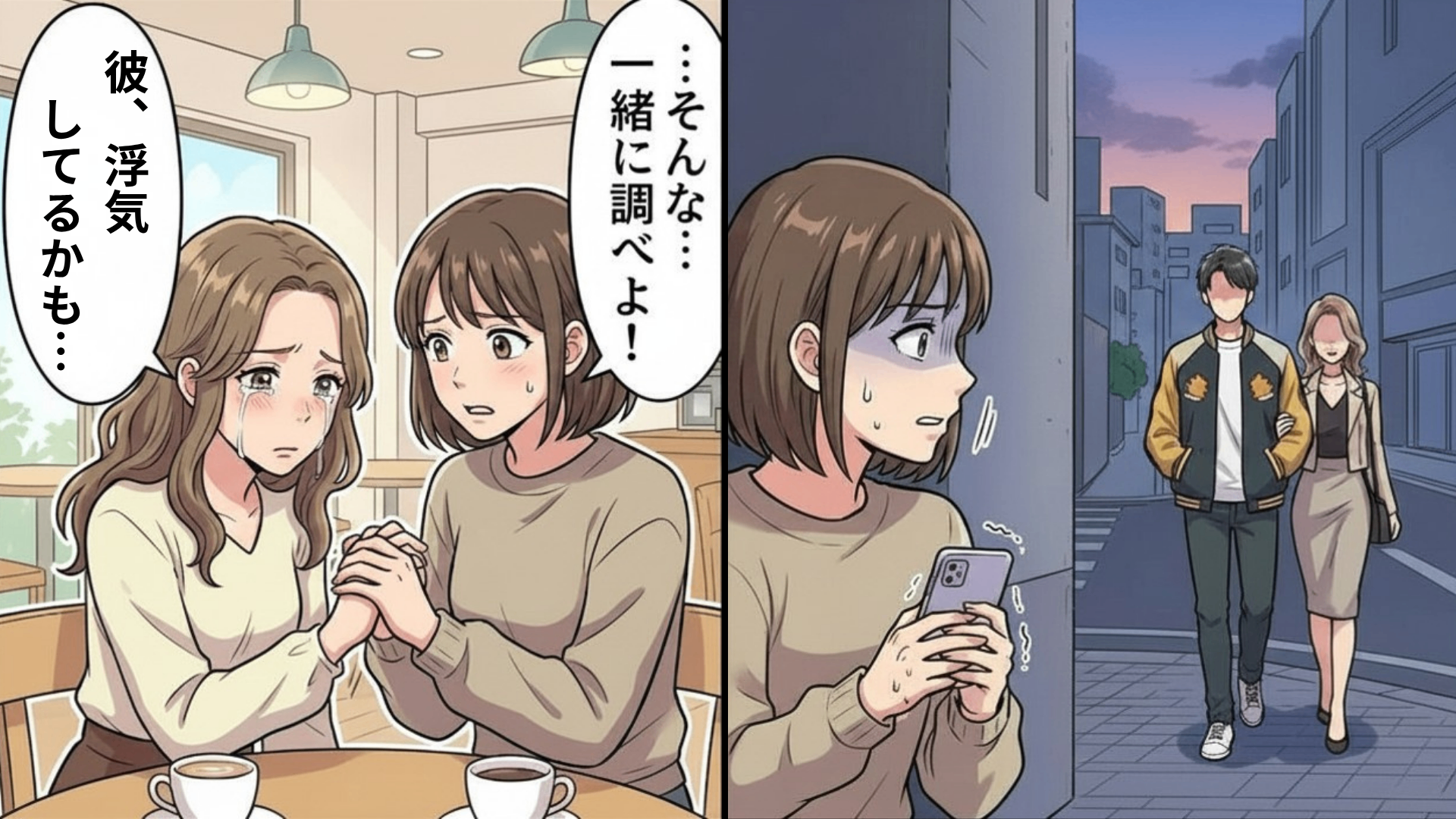 「彼が浮気しているかもしれない」親友の彼氏に浮気の兆候...？主人公が目撃した【ありえない光景】とは！？