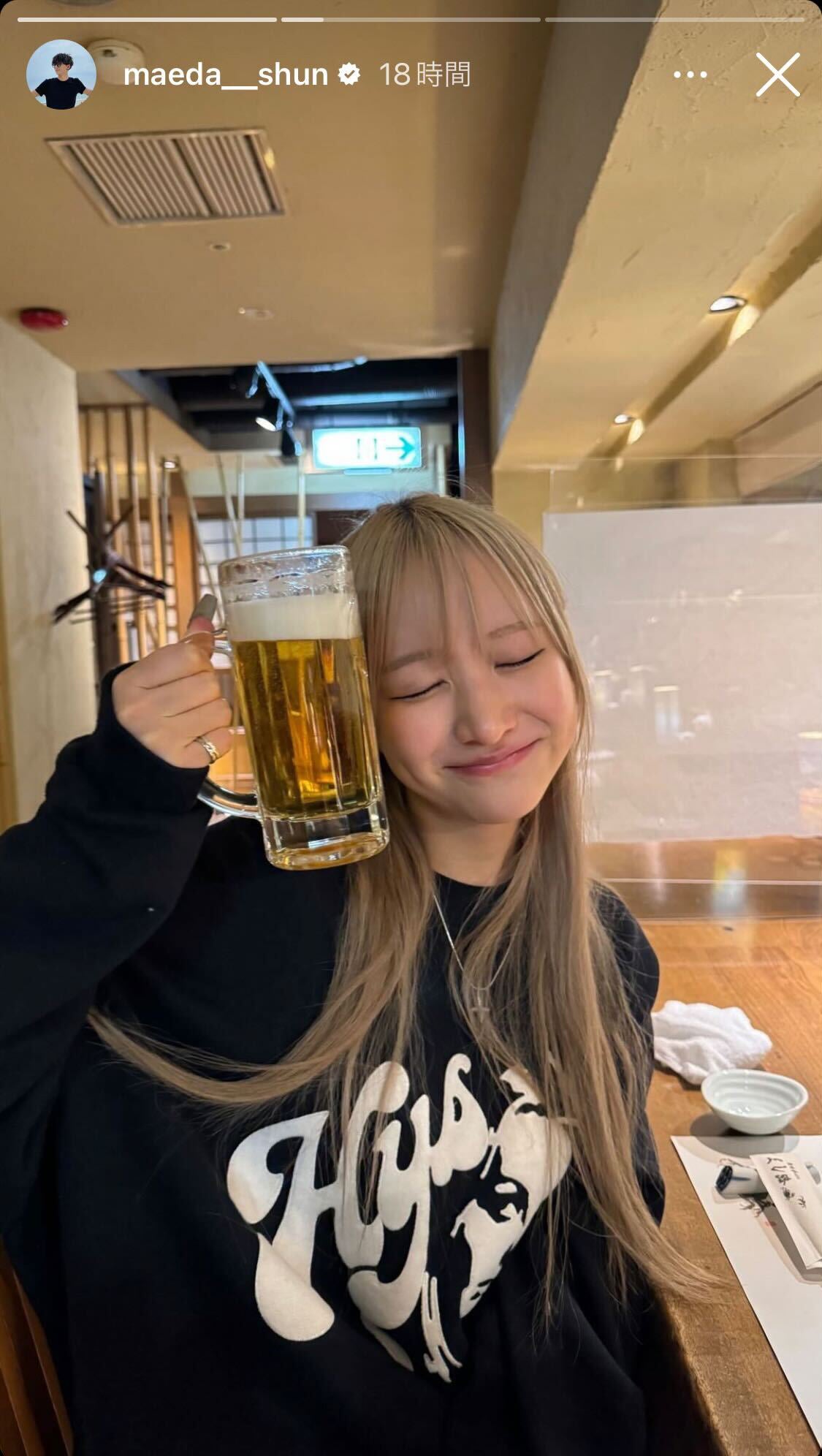 まえだしゅんInstagramストーリーズより