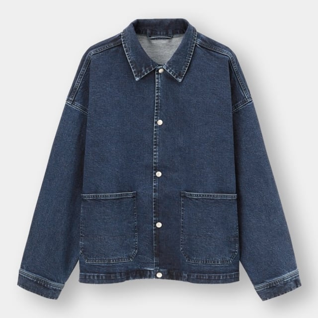 インディゴカラーのカバーオール