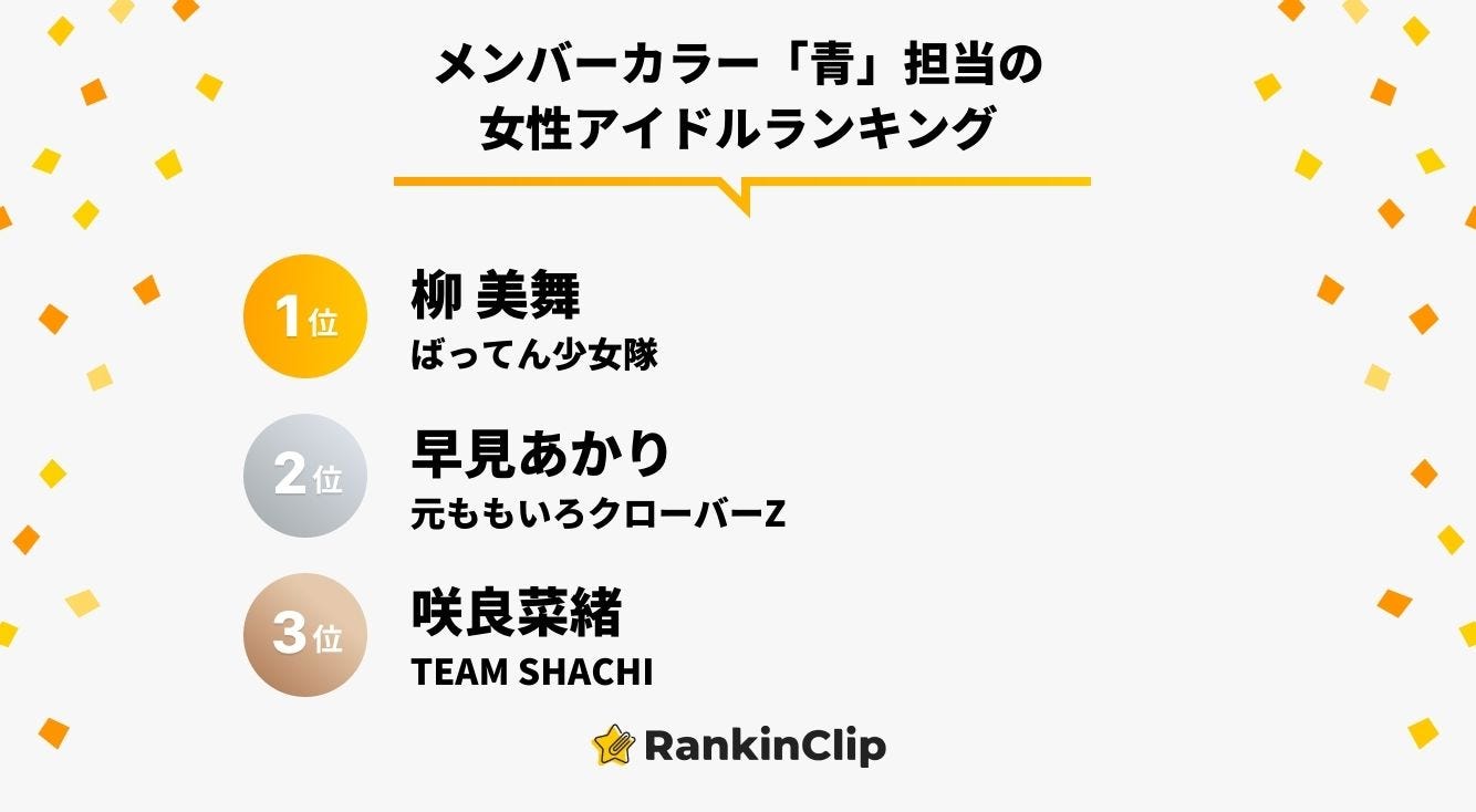 メンバーカラー青担当の女性アイドルランキング