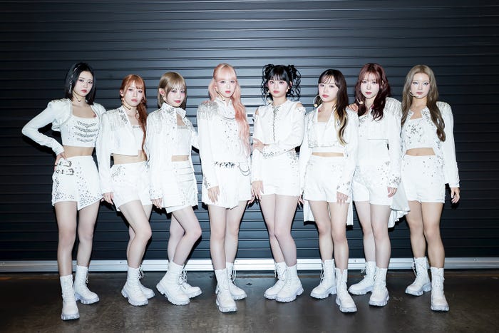 ME:I(左から)KOKONA、AYANE、SHIZUKU、SUZU、RINON、KEIKO、MOMONA、MIU『2025 ME:I 1ST ARENA LIVE TOUR “THIS IS ME:I” 』神奈川公演(C)LAPONE GIRLS