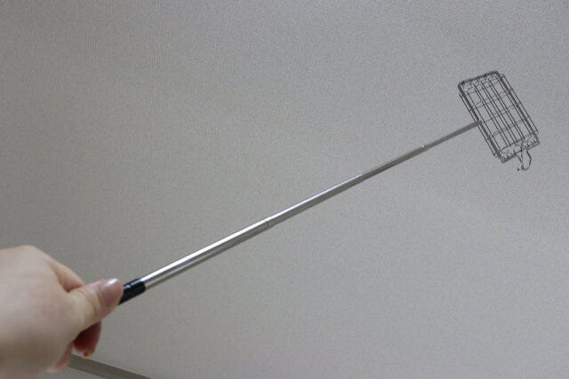 火吹き棒用アタッチメント（焼き網）　装着時
