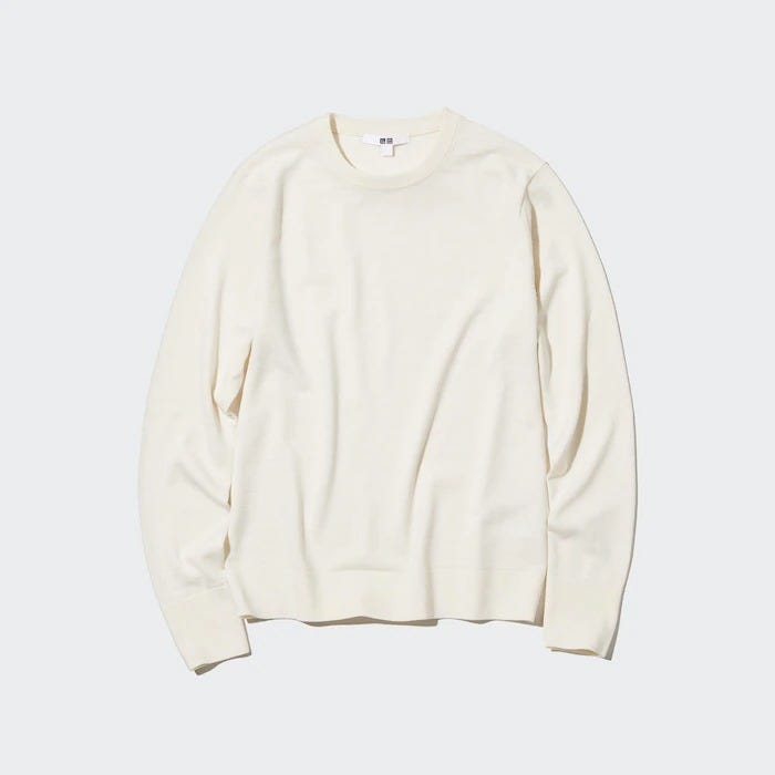 ユニクロ　uniqlo　レディース　おすすめ　オススメ　コスパ　2023　春　ニット　セーター　エクストラファインメリノクルーネックセーター　エクストラファインメリノ　クルーネック