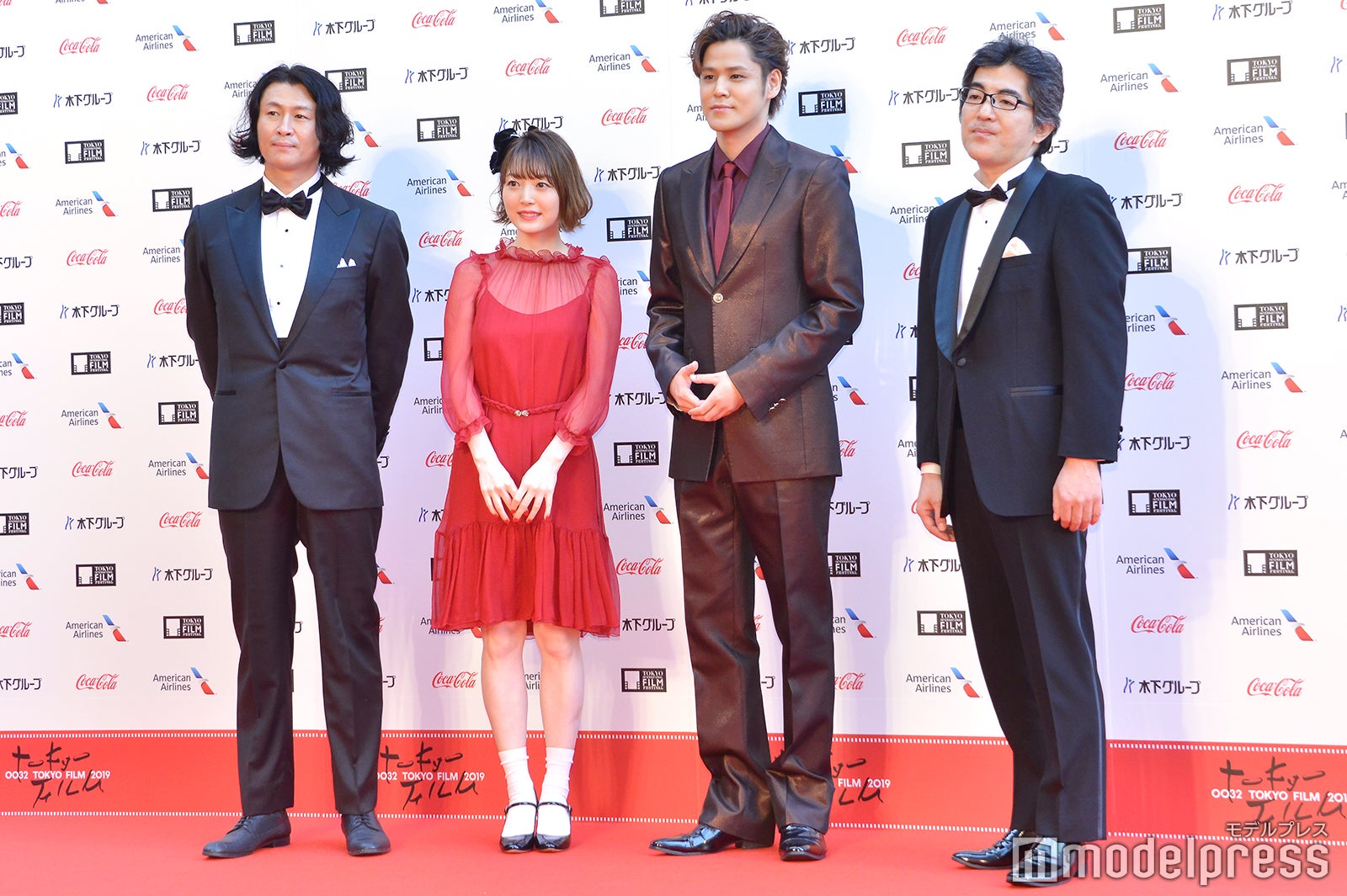 沖田丁氏、花澤香菜、宮野真守、木崎文智氏 （C）モデルプレス