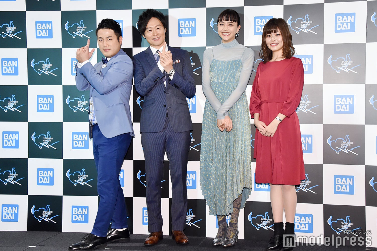 （左から）水田信二、川西賢志郎、松井愛莉、鈴代紗弓 （C）モデルプレス