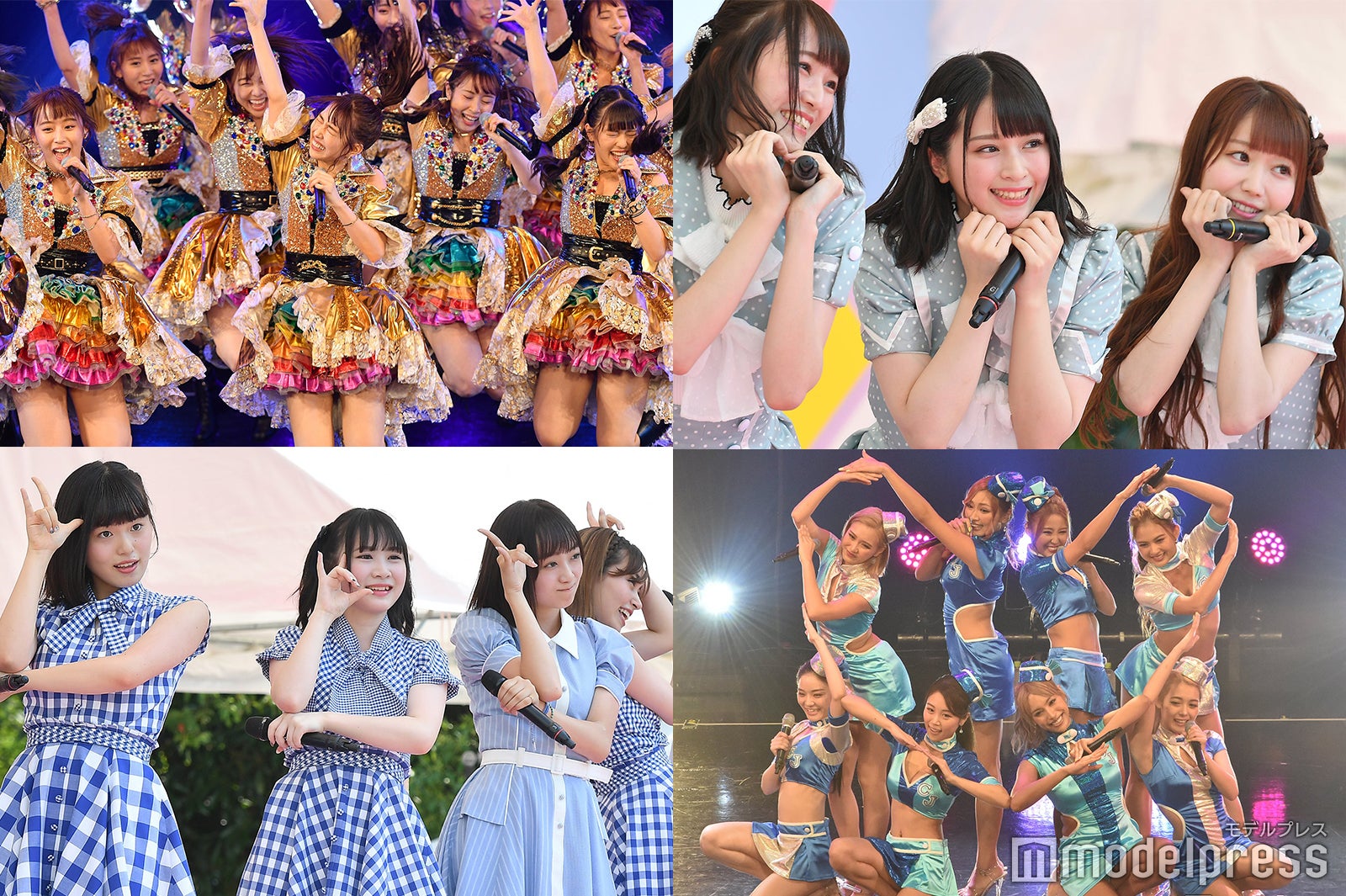 （左上から時計回りに）SKE48、＝LOVE、CYBERJAPAN DANCERS、青春高校3年C組（C）モデルプレス