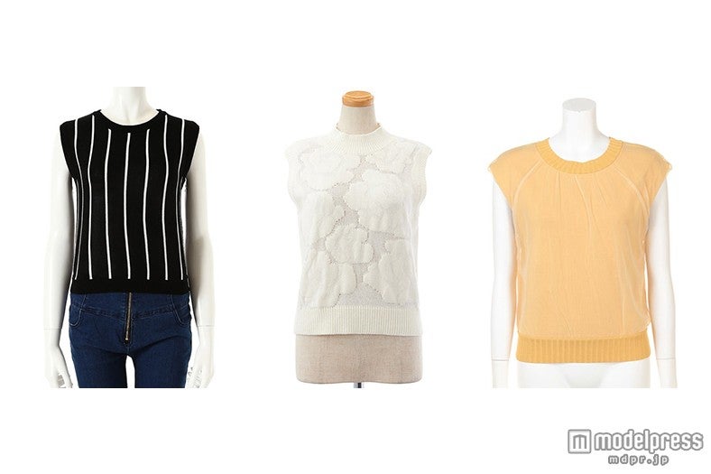 オフィスでも女っぽく「ノースリーブニット」3選