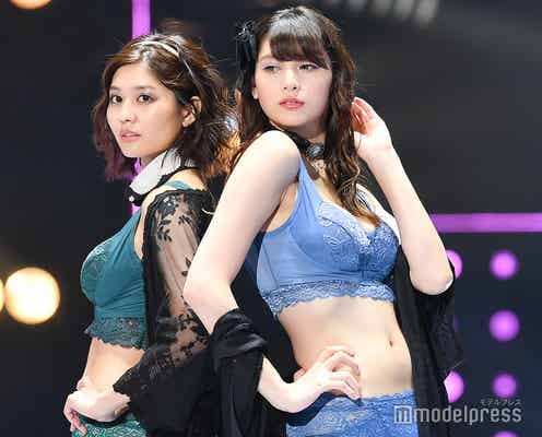 アンジェラ芽衣&林ゆめ、お揃いランジェリーで圧巻美ボディ披露<TGC2019A/W>