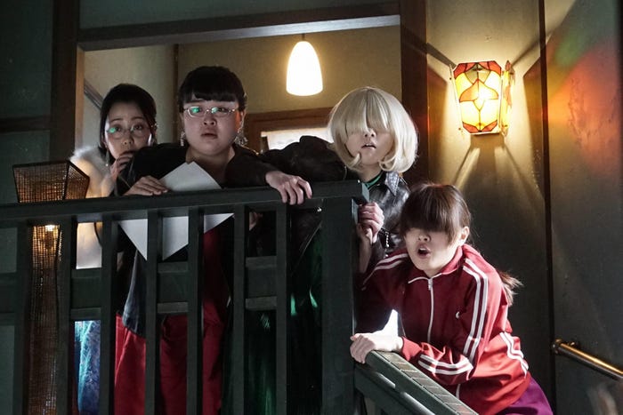 木南晴夏、富山えり子、松井玲奈、内田理央/「海月姫」第8話より(C)フジテレビ