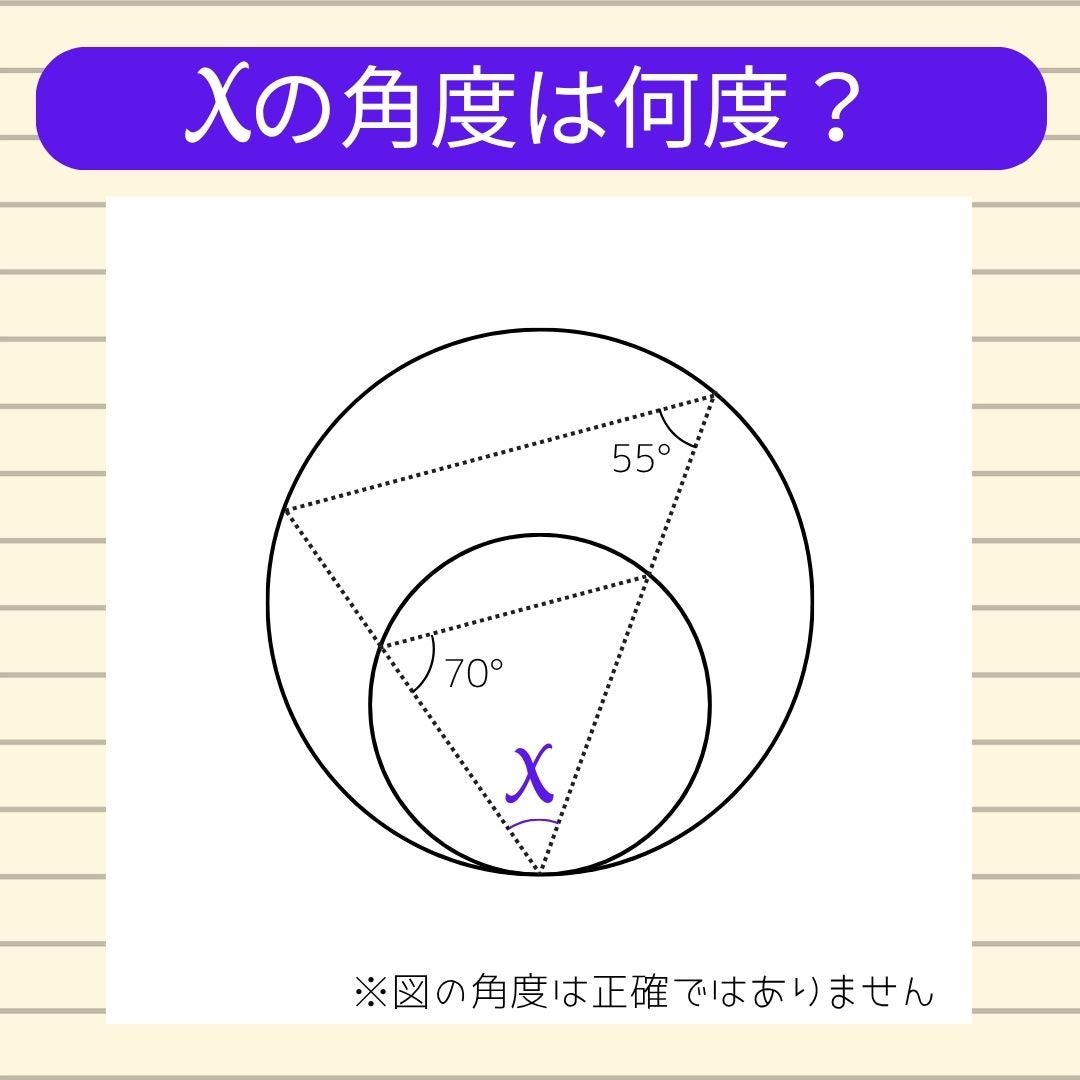 【角度当てクイズ Vol.2540】xの角度は何度？