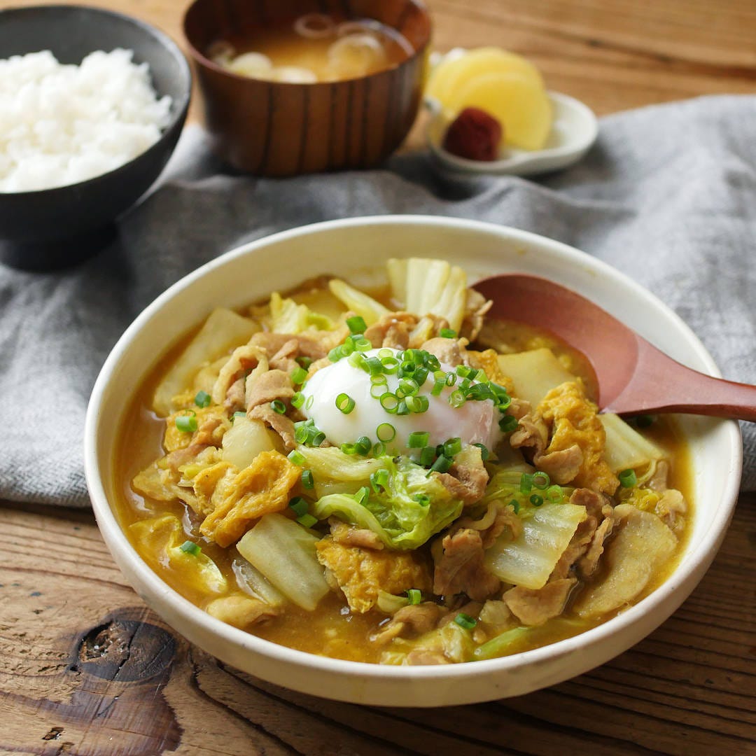 お出汁でほっこり。シャキとろ「白菜と豚肉のカレー煮」