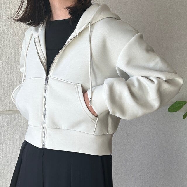 GUパフスウェットフルジップパーカ GUパフスウェットフルジップパーカのポケット周り