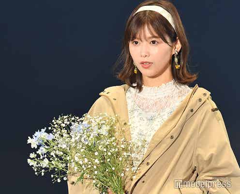 欅坂46渡邉理佐、外ハネヘア&花柄ワンピで春感<TGC2020 S/S>