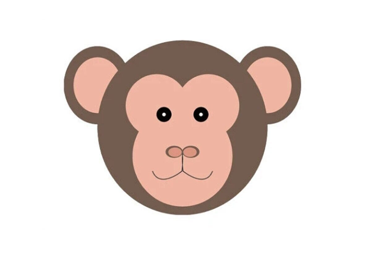 茶色いサルの顔のイラスト 茶色いサルの顔のイラスト