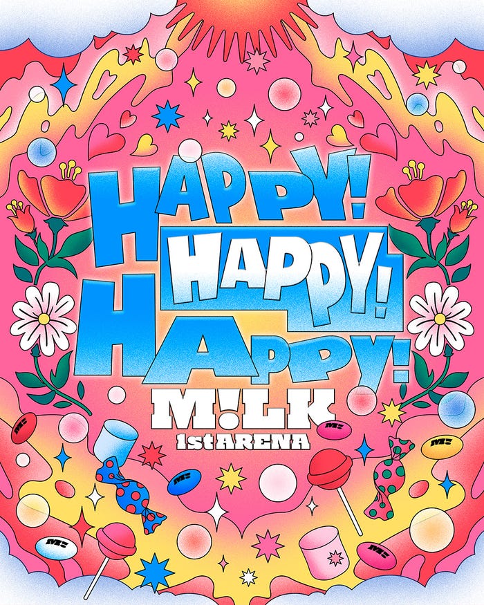 「M!LK 1st ARENA “HAPPY!HAPPY!HAPPY!”」キービジュアル(提供写真)