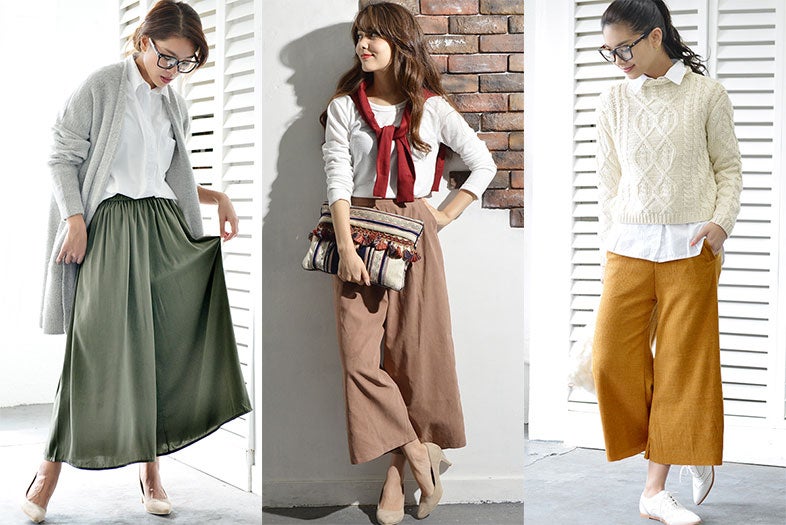 「ガウチョパンツ」を秋仕様にシフトするコツは“アースカラー”