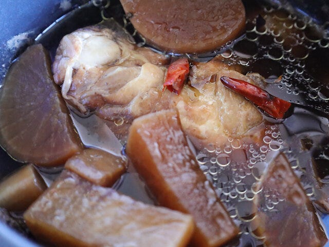 鶏と大根の煮物の完成