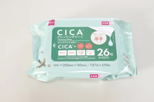 ダイソーの＆.クレンジングシート（CICA※1、26枚）1