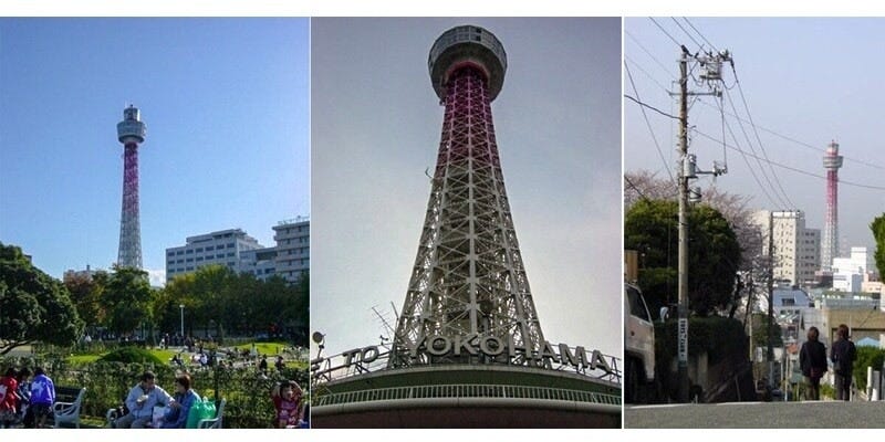 外装が赤×白だった時の横浜マリンタワー（2001年～2003年ごろ撮影）