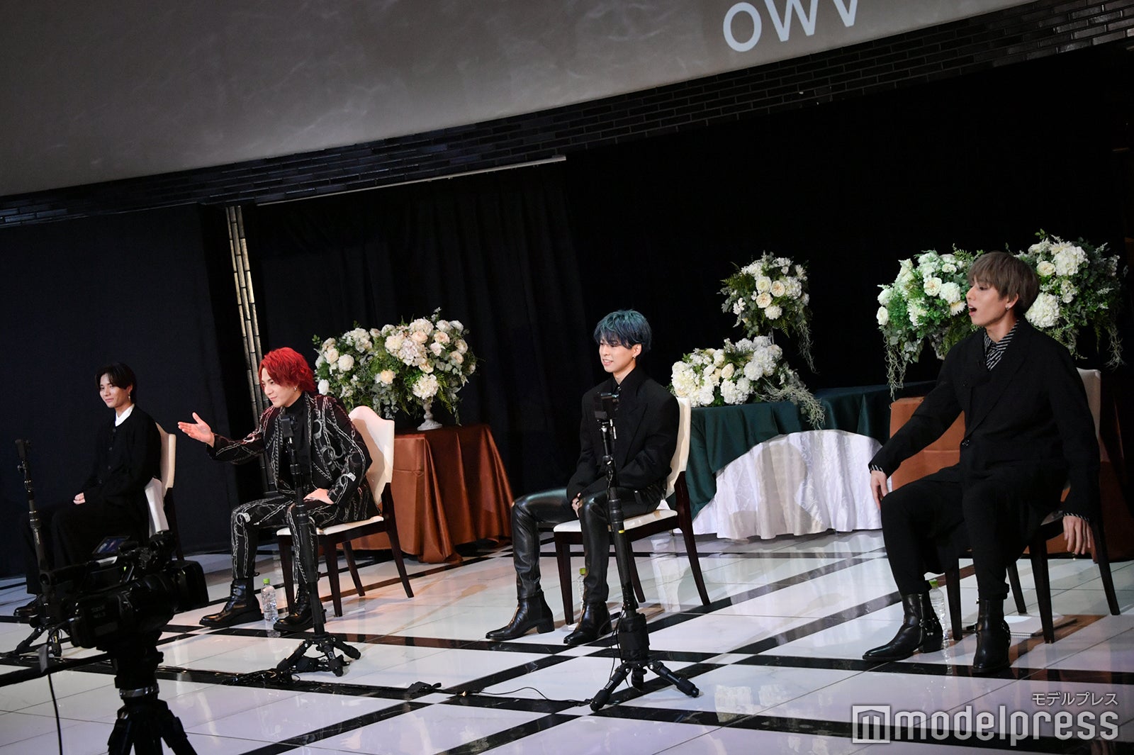 「GYAO!」にて配信された「OWV グループ結成記念生配信特番」より／中川勝就、本田康祐、佐野文哉、浦野秀太（C）モデルプレス