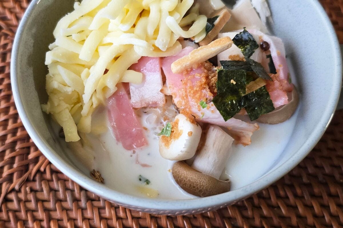 マグカップでチーズリゾット・牛乳