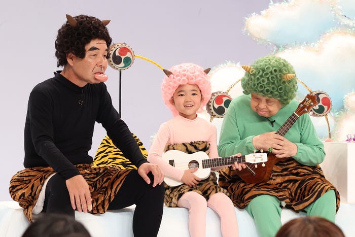 肥後克広、永尾柚乃、高木ブー(C)フジテレビ