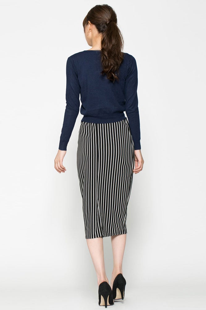 ミモレ丈ストライプタイトスカート「DEPARTMENT」1,490円（税込）