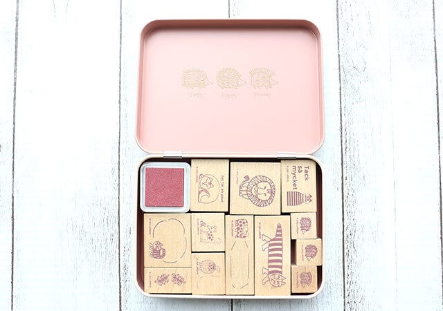缶ケース リサ・ラーソン木製スタンプセット缶ケース