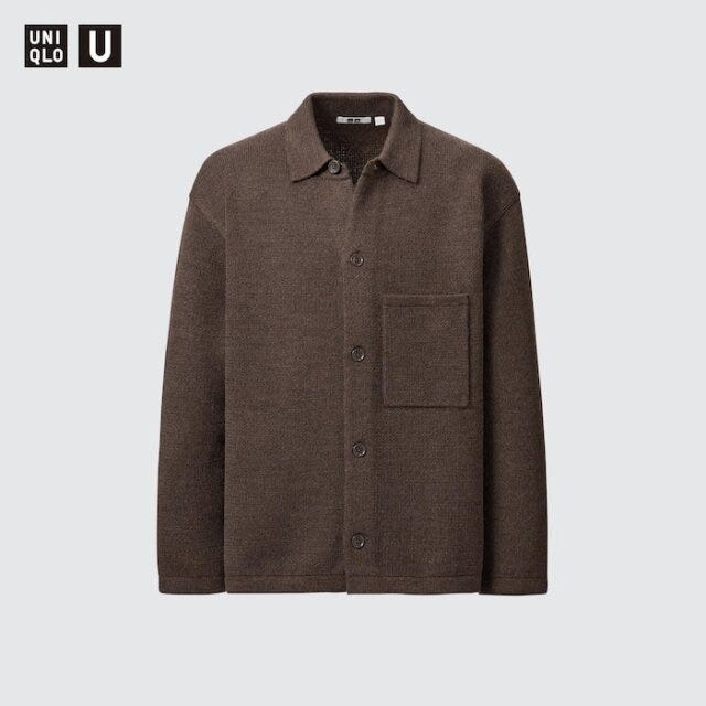 ユニクロ　メンズアイテム　名品ニット　ニットオーバーシャツジャケット
