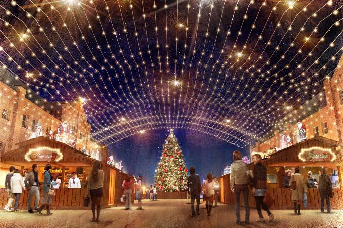 横浜赤レンガ倉庫、2017年クリスマスマーケットは光の美しさ際立つ“ケルン”の世界観を再現