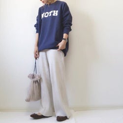 ゆるくてテロっとした質感がクセになる♪ 「ニットパンツ」のリラックスコーデにやみつきなんです♡