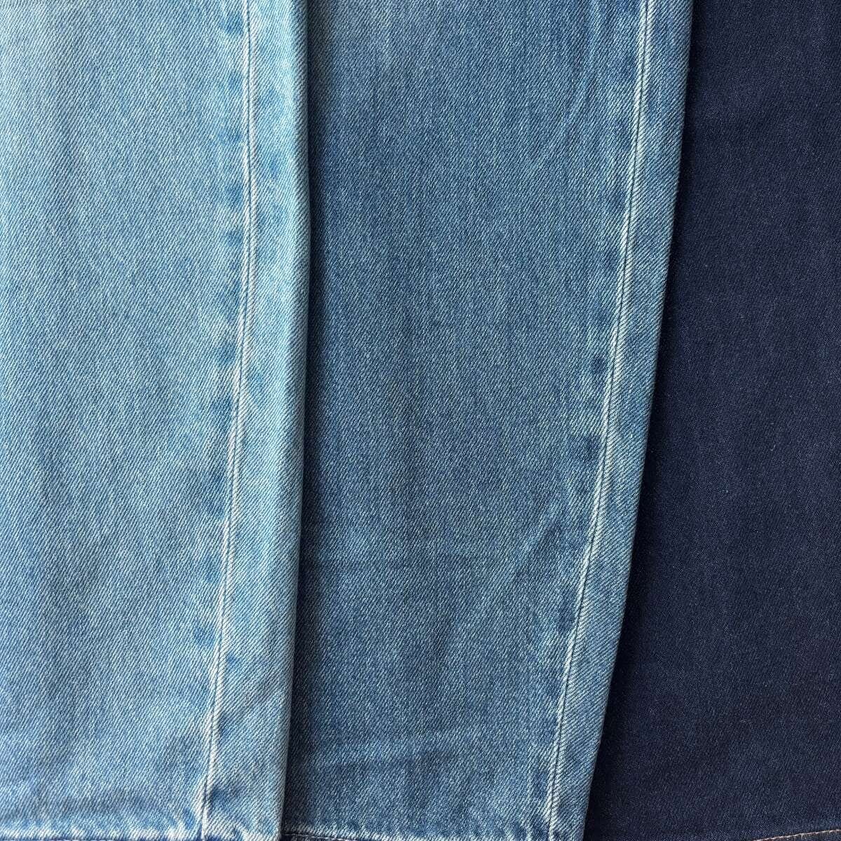 ユニクロ バギーカーブジーンズ丈短め ユニクロ バギーカーブジーンズ丈短め 3本生地感アップ比較