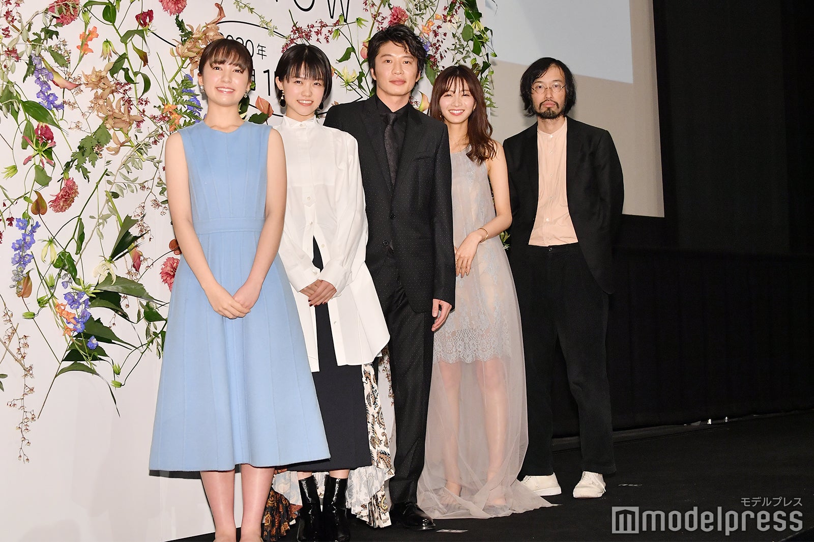 （左から）松木エレナ、志田彩良、田中圭、岡崎紗絵、今泉力哉監督（C）モデルプレス
