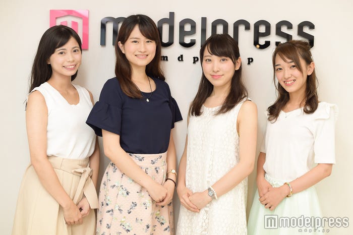 「ミスお茶の水女子大学コンテスト2016」(通称:水コン)ファイナリスト/(左から)瀧川奈津希さん、永井伽奈さん、小鳥井あおいさん、鴻野友紀さん(C)モデルプレス